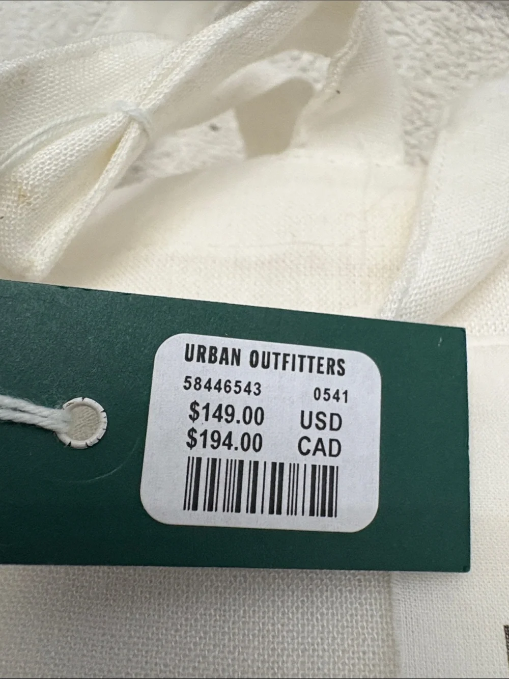 Urban Outfitters Cream Duvet Cover with Printed Label